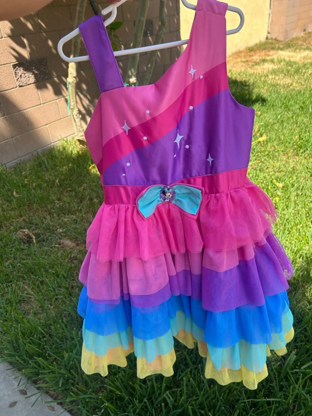 Disneyland resort 70th anniversary Rainbow Tulle Party Dress for Girls